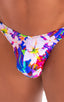 mens classic thong swimsuit white hibiscus tanga skinz t back bathing suit; T Back Thong Swimsuit in IWhite Hibiscus 2; T Back Thong Swimsuit in IWhite Hibiscus