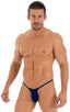 most popular mens sexy micro bikini in Navy Blue; Sunseeker Micro Pouch Half Back Bikini in Navy Blue, Front View; Sunseeker Micro Pouch Half Back Bikini in Nav