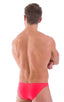 Comfort Pouch - Bulge Enhancing - Half Back Bikini in ThinSKINZ Semi Sheer Neon Coral 1; Comfort Pouch - Bulge Enhancing - Half Back Bikini in ThinSKINZ Semi Sh