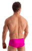 pouch enhanced micro square cut swim trunks in Fuchsia 1; Pouch Enhanced Micro Square Cut Swim Trunks in Fuchsia 2; Pouch Enhanced Micro Square Cut Swim Trunks 