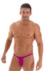 Quick Release Thong - Bravura Pouch in Magenta, Front View; Quick Release Thong - Bravura Pouch in Magenta, Rear View; Quick Release Thong - Bravura Pouch in Ma