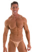 mens micro g string sexy swimsuit bikini in Super ThinSKINZ Nude, Front View; Stuffit Pouch G String Swimsuit in Super ThinSKINZ Nude, Rear View; Stuffit Pouch 