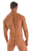mens micro g string sexy swimsuit bikini in Super ThinSKINZ Nude, Front View; Stuffit Pouch G String Swimsuit in Super ThinSKINZ Nude, Rear View; Stuffit Pouch 