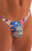 mens micro pouch thong back sexy swimsuit in swimwear fabric Rainbow Reptile; Stuffit Pouch Thong in Rainbow Reptile, Rear View; Stuffit Pouch Thong in Rainbow 