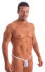 mens micro g string thong swimsuit bikini in skinz swimwear in sheer White Peep Show; G String Swimsuit - Adjustable Pouch in White Peep Show 2; G String Swimsu