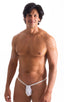 mens micro g string thong swimsuit bikini in skinz swimwear in sheer White Peep Show; G String Swimsuit - Adjustable Pouch in White Peep Show 2; G String Swimsu