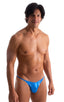 mens maximum tanning micro swimsuit bikini skinz swimwear in metallic blue; Sunseeker2 Tanning Swimsuit in Ice Karma Electric Blue 2; Sunseeker2 Tanning Swimsui