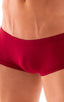mens swimwear low waist square cut boxer style swimsuit in Ruby Red; Extreme Low Square Cut Swim Trunks in Ruby Red 2; Extreme Low Square Cut Swim Trunks in Rub