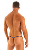 Roman G String Swim Thong in Laser Blue Lightning, Front View; Roman G String Swim Thong in Laser Blue Lightning, Rear View; Roman G String Swim Thong in Laser 