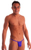 mens micro g string thong swimsuit bikini in skinz swimwear in Royal Purple; G String Swimsuit - Adjustable Pouch in Royal Purple 2; G String Swimsuit - Adjusta