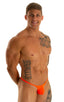 mens micro g string sexy swimsuit bikini in best seller skinz swimwear in Blacing Orange; Stuffit Pouch G String Swimsuit in Blacing Orange 2; Stuffit Pouch G S