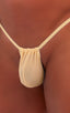 G String Swimsuit - Adjustable Pouch in Semi SHEER Nude PowerNet, Front View; Mens Micro Adjustable G String Swimsuit in Semi SHEER Nude Athletic Mesh 2; Mens M