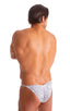 mens micro bikini swimsuit with tiny scrunchie butt skinz swimwear in sheer Artic Camo; Mens Micro Pouch Puckered Back Swimsuit  in Super ThinSKINZ Artic Camo 2