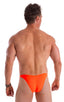 Mens Micro Fitted Pouch and Rear Bikini Swimsuit in Blazing Orange 1; Mens Micro Fitted Pouch and Rear Bikini Swimsuit in Blazing Orange 2; Mens Micro Fitted Po