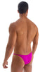 mens hot pink micro pouch swimsuit half back bikini skinz swimwear; Stuffit Pouch Half Back Tanning Swimsuit in Fuchsia 2; Stuffit Pouch Half Back Tanning Swims