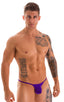 mens royal purple micro pouch swimsuit half back bikini skinz swimwear; Stuffit Pouch Half Back Tanning Swimsuit in Royal Purple 2; Stuffit Pouch Half Back Tann