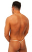 Teardrop G String Swim Suit in Semi SHEER Nude PowerNet, Front View; Teardrop G String Swim Suit in Semi SHEER Nude Athletic Mesh 2; Teardrop G String Swim Suit