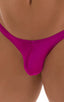 mens micro pouch thong back sexy swimsuit in swimwear fabric Magenta; Stuffit Pouch Thong in Magenta, Rear View; Stuffit Pouch Thong in Magenta, Front Alternati