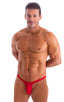 best seller mens swimwear classic t back thong swimsuit in Ruby Red; Mens Thong Swimsuit - Bravura Pouch in Ruby Red 2; Mens Thong Swimsuit - Bravura Pouch in R