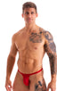 best seller mens swimwear classic t back thong swimsuit in Ruby Red; Mens Thong Swimsuit - Bravura Pouch in Ruby Red 2; Mens Thong Swimsuit - Bravura Pouch in R