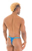 4-Way Adjustable Bikini-Tanga-Micro in New World Blue, Front View; 4-Way Adjustable Bikini-Tanga-Micro in New World Blue, Rear View; 4-Way Adjustable Bikini-Tan