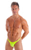 mens seamless skimpy bikini swimsuit half back skinz swimwear inSemi Sheer Super ThinSkinz Lemon-Lime; Mens Seamless Skimpy Bikini Swimsuit in Semi Sheer Super 