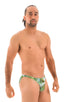 mens micro pouch bikini swimsuit brief skinz speedo swimwear in Palm print; Smooth Front Bikini in Green Palm print