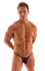 mens most popular micro bikini swimsuit with tiny puckered butt in Super ThinSKINZ Black; Micro Pouch - Puckered Back - Rio Bikini in Super ThinSKINZ Black, Rea