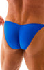 mens posing suit with fitted pouch and fitted puckered butt bodybuilder bikini in wet look royal blue; Fitted Pouch - Puckered Back - Posing Suit in Wet Look Ro