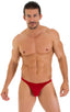 T Back Thong Swimsuit in ThinSKINZ Red, Front View; T Back Thong Swimsuit in ThinSKINZ Red, Rear View; T Back Thong Swimsuit in ThinSKINZ Red 4; Special Order N