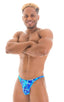 Fitted Bikini Bathing Suit in New World Blue, Front View; Fitted Bikini Bathing Suit in New World Blue, Rear View; Fitted Bikini Bathing Suit in New World Blue 