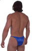 Skinny Side Half Back Swim Suit in Wet Look Royal Blue, Front View; Skinny Side Half Back Swim Suit in Wet Look Royal Blue, Rear View; Special Order Notice; Ski