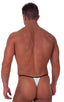 Banded Thong Bathing Suit in Optic White, Front View; Banded Thong Bathing Suit in Optic White, Rear View; Special Order Notice; Banded Thong Bathing Suit in Op