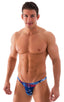 mens sexy half back bikini rio swimsuit skinz swimwear in American Flag; Rio Tanning Bikini Swimsuit in American Flag Collage, Rear View; Rio Tanning Bikini Swi