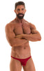 mens sexy bikini swimsuit ruby red skinz swimwear cheekini; Tanga Cheekini Bikini in Ruby Red 2; Tanga Cheekini Bikini in Ruby Red 3; Tanga Cheekini Bikini in R