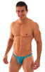 mens seamless skimpy bikini swimsuit half back skinz swimwear in SeaMist Powernet; Mens Tanning Bikini Swimsuit in SeaMist Powernet 2; Mens Tanning Bikini Swims