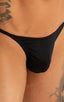 mens tiny string bikini swimsuit by skinz swimwear in Black; Sunseeker2 Tanning Swimsuit in Black, Rear View; Sunseeker2 Tanning Swimsuit in Black tricot-nylon-