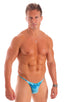 mens super low tiny bikini swimsuit by skinz swimwear in Super ThinSkinz Cascade; Super Low Brazilian Bikini in Super ThinSkinz Cascade 2; Super Low Brazilian B