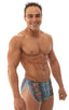 mens sexy swimsuit bikini cover up split shorts in sheer  Turquoise Python Stretch mesh; Swimsuit Cover Up Split Running Shorts in Turquoise Python Stretch mesh