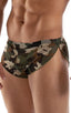 mens sexy swimsuit bikini cover up split shorts in sheer Mesh Camouflage; Swimsuit Cover Up Split Running Shorts in Mesh Camouflage, Rear View; Swimsuit Cover U