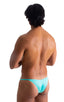 mens aquamarine micro pouch swimsuit half back bikini skinz swimwear; Stuffit Pouch Half Back Tanning Swimsuit in Aquamarine 2; Stuffit Pouch Half Back Tanning 