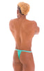 4-Way Adjustable Bikini-Tanga-Micro in Aquamarine, Front View; 4-Way Adjustable Bikini-Tanga-Micro in Aquamarine, Rear View; 4-Way Adjustable Bikini-Tanga-Micro