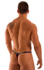 mens micro pouch thong back sexy swimsuit in swimwear fabric Tan Through RaveUp; Stuffit Pouch Thong in Tan Through RaveUp, Rear View; Stuffit Pouch Thong in Ta