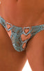 mens imternational male bikini swimsuit brief skinz speedo swimwear in sheer Aqua Snakeskin; Bikini Brief Swimsuit in Super ThinSKINZ Aqua Snakeskin, Rear View;