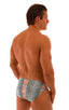 mens imternational male bikini swimsuit brief skinz speedo swimwear in sheer Aqua Snakeskin; Bikini Brief Swimsuit in Super ThinSKINZ Aqua Snakeskin, Rear View;