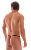 mens sexy g string swimsuit micro thong skinz swimwear in sheer Black; Roman G String Swim Thong in Super ThinSKINZ Black, Rear View; Roman G String Swim Thong 