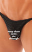 mens super low brazilian bikini in sheer black peep show skinz man swimsuit; Super Low Brazilian Bikini in Black Peep Show, Rear View; Super Low Brazilian Bikin