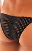 mens super low brazilian bikini in sheer black peep show skinz man swimsuit; Super Low Brazilian Bikini in Black Peep Show, Rear View; Super Low Brazilian Bikin