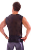 Sleeveless Lycra Muscle Tee in Spiderweb Stretch Mesh 1; Sleeveless Lycra Muscle Tee in Spiderweb Stretch Mesh 2; Sleeveless Lycra Muscle Tee in Spiderweb Stret