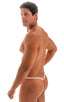 mens tiny sheer white g string thong swimsuit by skinz swimwear; Stuffit Pouch G String Swimsuit in Super ThinSKINZ White 2; Stuffit Pouch G String Swimsuit in 